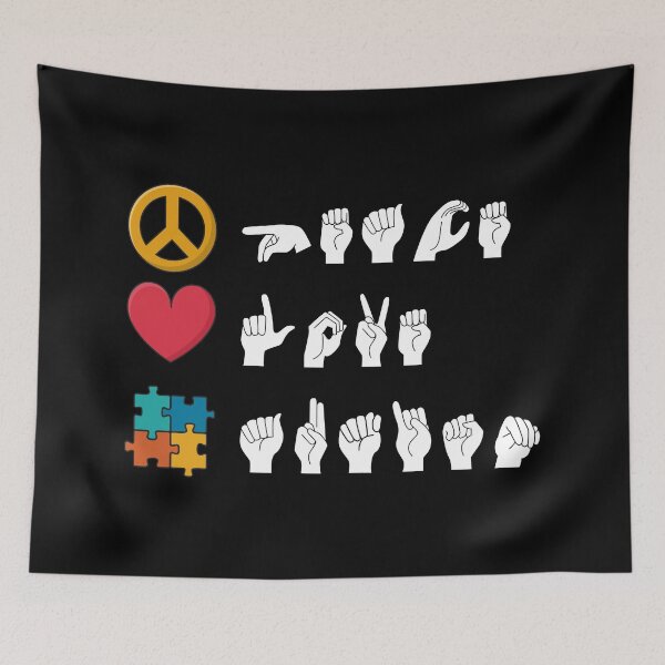Item preview, ASL Peace Love Autism II designed and sold by Lemon Pepper.