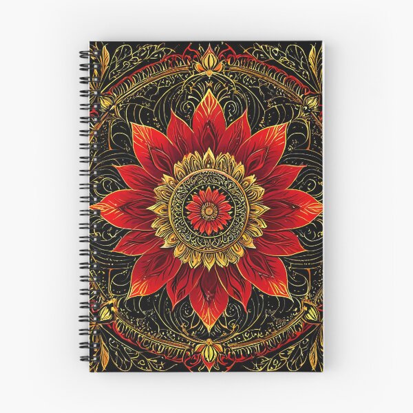 Item preview, FLORAL AND TROPICAL PATTERN O36 - Gift items and personal use / Flower, Maurya, Leaves, Red, Indian, Brown, Orange, Ornamented, Vector, Art designed and sold by LumDesignArt.