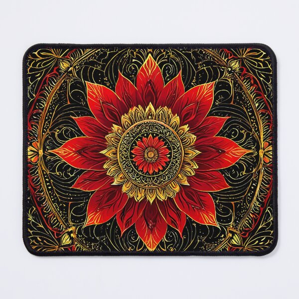Item preview, FLORAL AND TROPICAL PATTERN O36 - Gift items and personal use / Flower, Maurya, Leaves, Red, Indian, Brown, Orange, Ornamented, Vector, Art designed and sold by LumDesignArt.