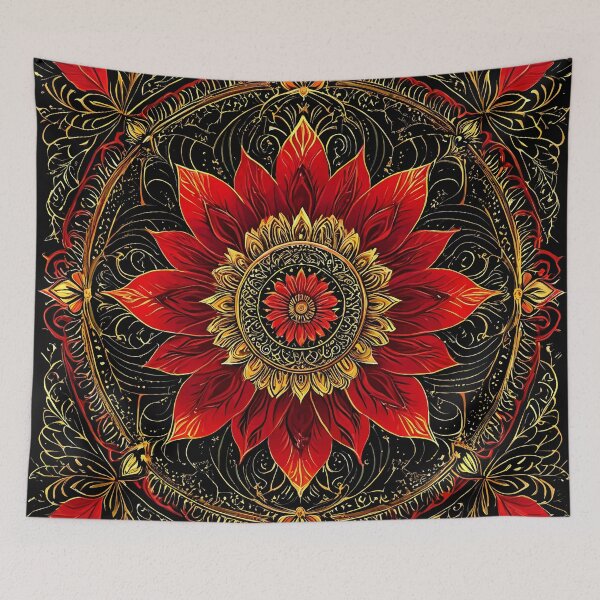 Item preview, FLORAL AND TROPICAL PATTERN O36 - Gift items and personal use / Flower, Maurya, Leaves, Red, Indian, Brown, Orange, Ornamented, Vector, Art designed and sold by LumDesignArt.