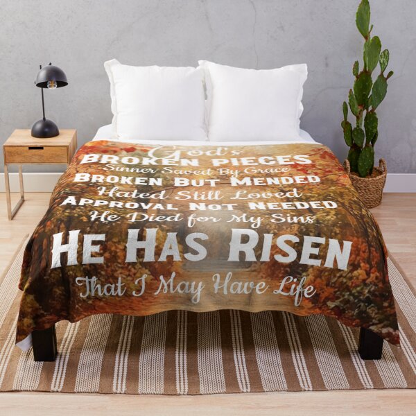 Item preview, Broken Pieces Inspirational Christian Bible Quotes He Is Risen designed and sold by Luvjesus2.