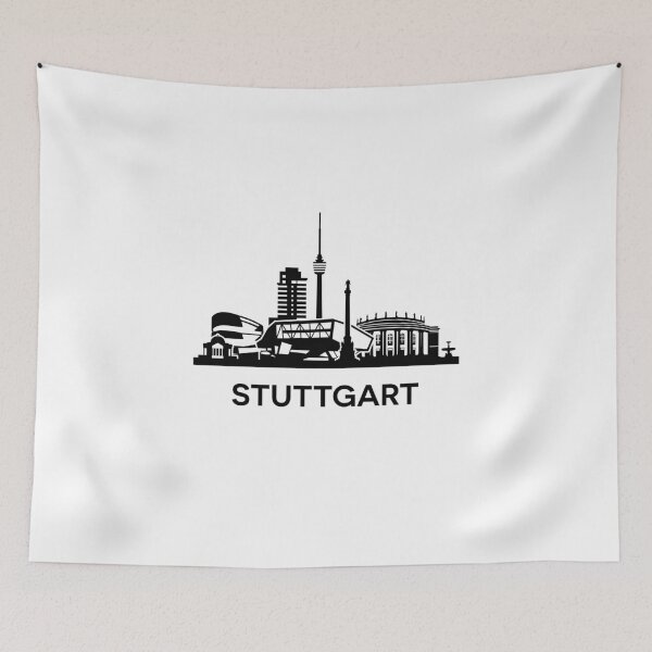 Item preview, Stuttgart Skyline Silhouette Black designed and sold by strixvariaart.