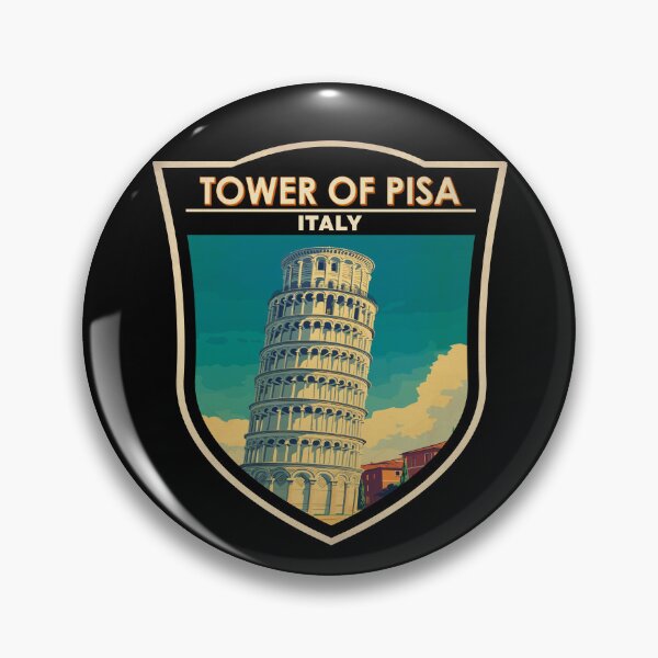 Item preview, Tower of Pisa Italy Travel Art Badge designed and sold by KrisSidDesigns.