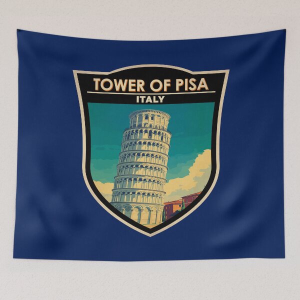 Item preview, Tower of Pisa Italy Travel Art Badge designed and sold by KrisSidDesigns.