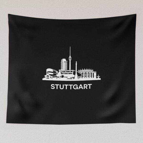 Item preview, Stuttgart Skyline Silhouette White designed and sold by strixvariaart.