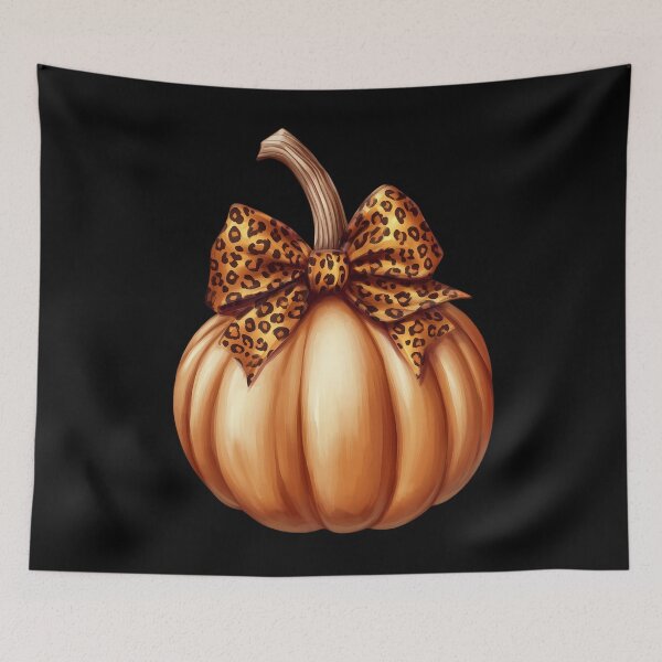 Item preview, Glamour Pumpkin with Leopard Print Bow designed and sold by inksavvystudio.