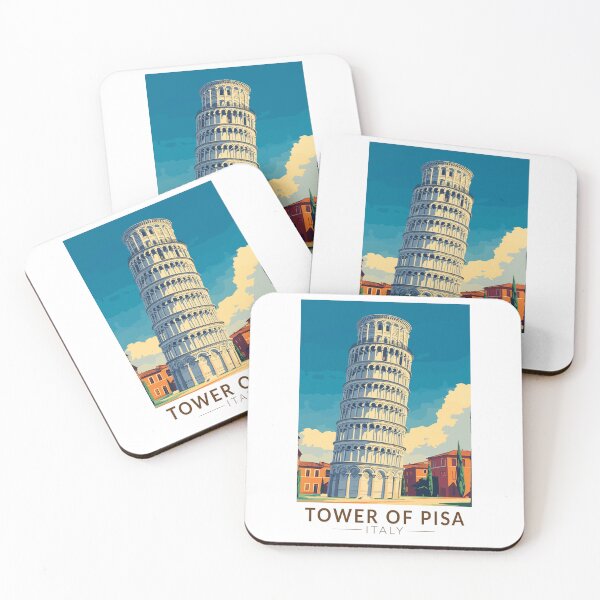 Item preview, Tower of Pisa Italy Travel Art Vintage designed and sold by KrisSidDesigns.