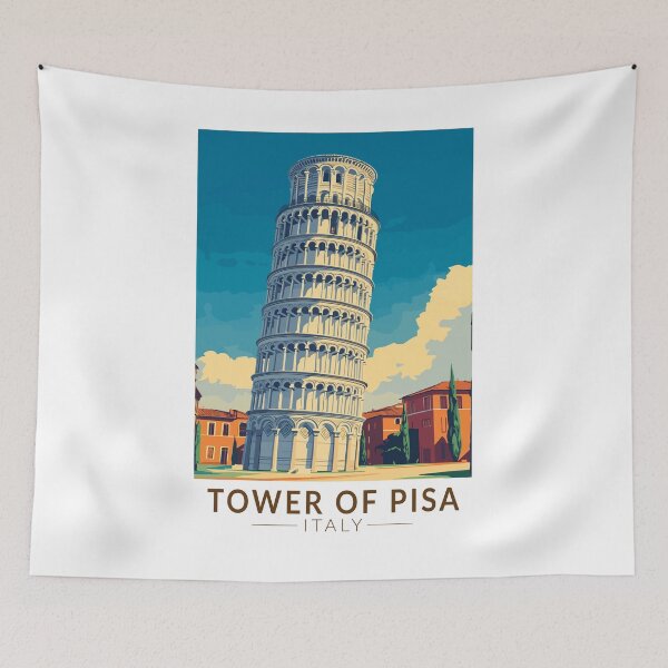 Item preview, Tower of Pisa Italy Travel Art Vintage designed and sold by KrisSidDesigns.