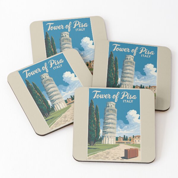 Item preview, Leaning Tower of Pisa Italy Travel Art Vintage designed and sold by KrisSidDesigns.