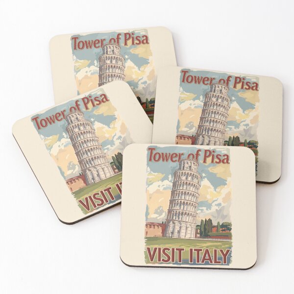 Item preview, Tower of Pisa Italy Painterly Travel Art Vintage designed and sold by KrisSidDesigns.