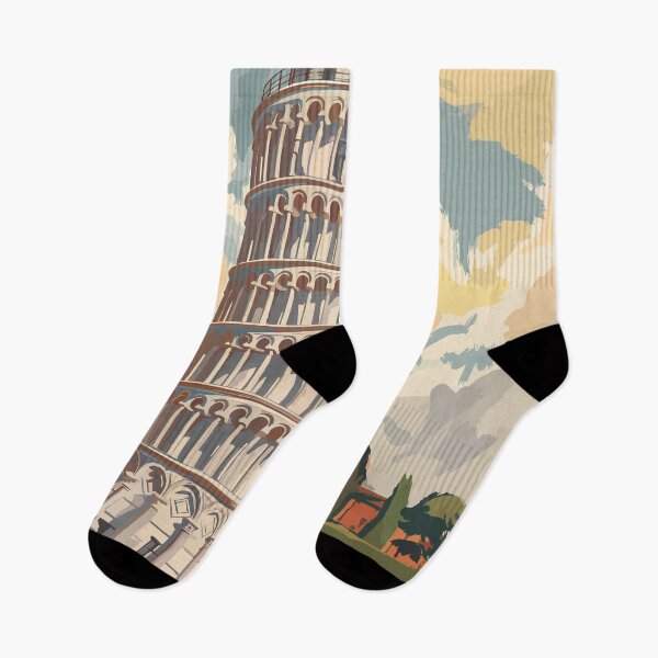 Item preview, Tower of Pisa Italy Painterly Travel Art Vintage designed and sold by KrisSidDesigns.