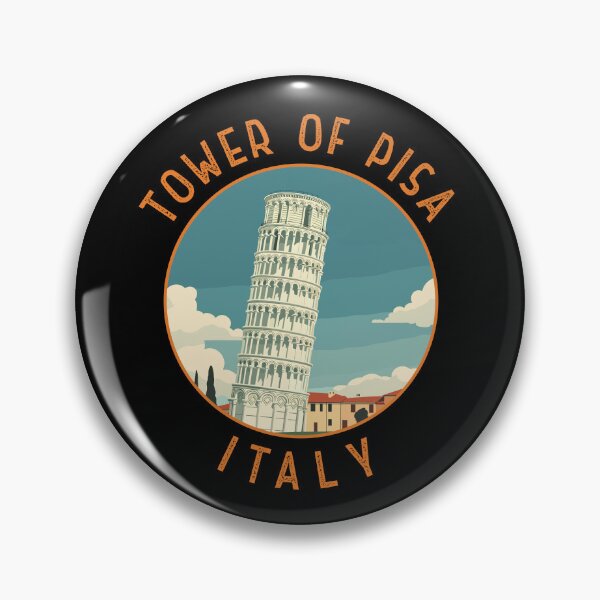 Item preview, Tower of Pisa Italy Retro Distressed Circle designed and sold by KrisSidDesigns.