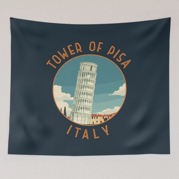 Item preview, Tower of Pisa Italy Retro Distressed Circle designed and sold by KrisSidDesigns.