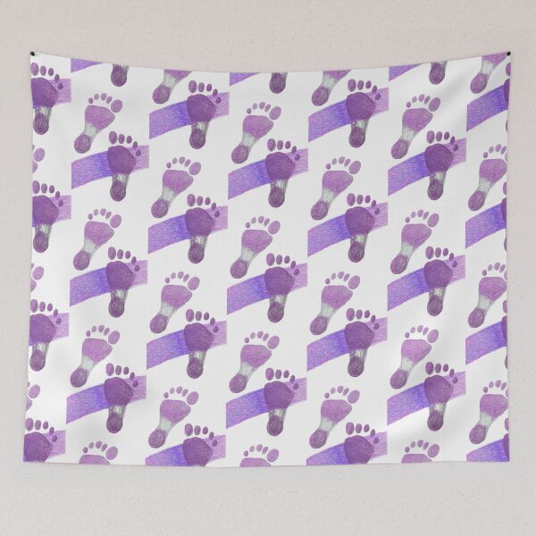 Item preview, cute purple soft footsteps in the sand designed and sold by super_shimizu.