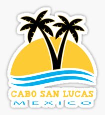 Pegatina Diseño de Souvenir de Palmeras y Sol en Cabo San Lucas