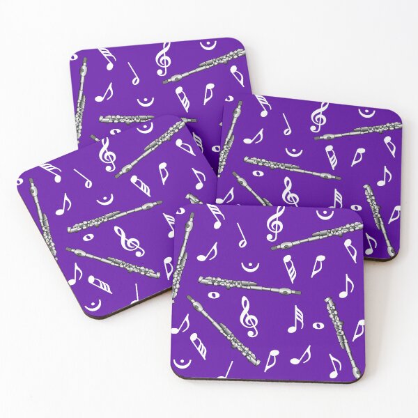 Item preview, White Music Note Pattern Purple designed and sold by BartholGraphics.