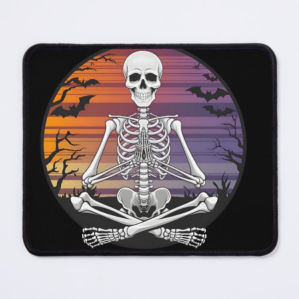 Item preview, anime meditating skeleton designed and sold by NextDoorShoop.