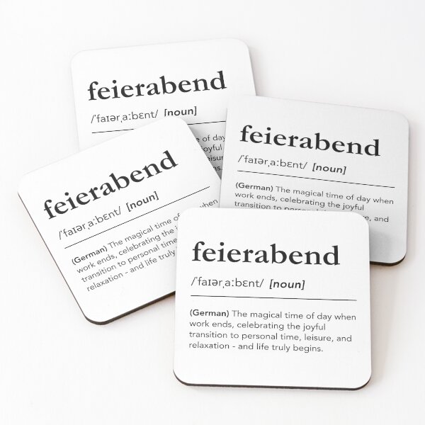 Item preview, Feierabend definition, Meaning of Feierabend, German words Dictionary, foreign words with beautiful meaning designed and sold by lagunaklein.