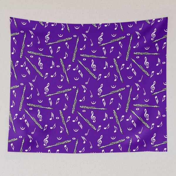 Item preview, White Music Note Pattern Purple designed and sold by BartholGraphics.