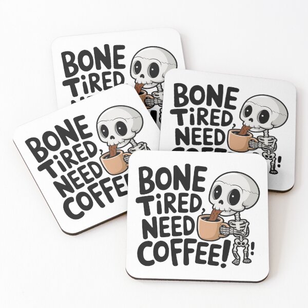 Item preview, Bone Tired Skeleton Coffee Lover - Funny Halloween Coffee Design designed and sold by MonkiFlipp.