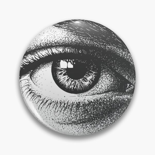 Artikelvorschau, Auge schwarz und weiß Dotwork entworfen und verkauft von shafranietz.