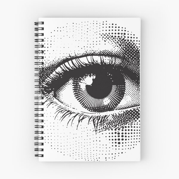 Artikelvorschau, Auge schwarz und weiß Dotwork entworfen und verkauft von shafranietz.