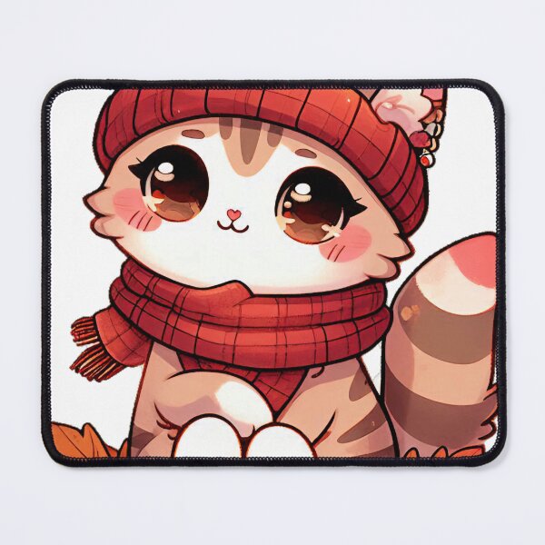 Item preview, Kawaii Cat with Cozy Autumn Vibes for Cat Lovers designed and sold by LEYLA Hunter.