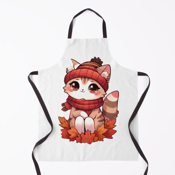 Item preview, Kawaii Cat with Cozy Autumn Vibes for Cat Lovers designed and sold by LEYLA Hunter.