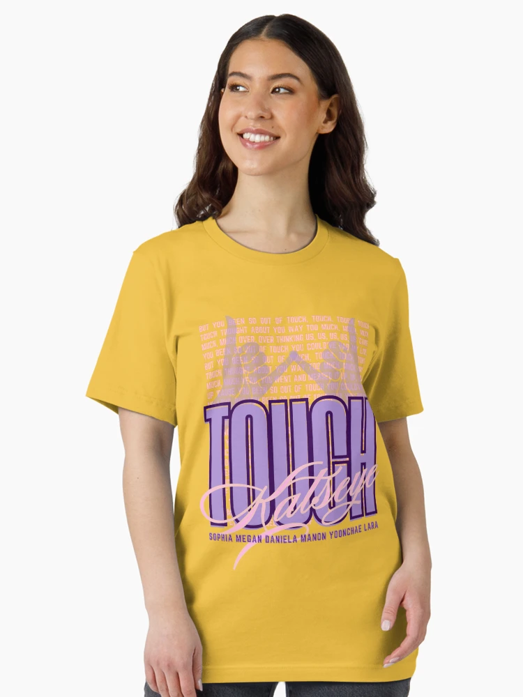 T-shirt Manches Courtes Ample Graffiti - Imprimé Tendance KATSEYE TOUCH SONG - Unisexe Polyester - Style Décontracté Urbain