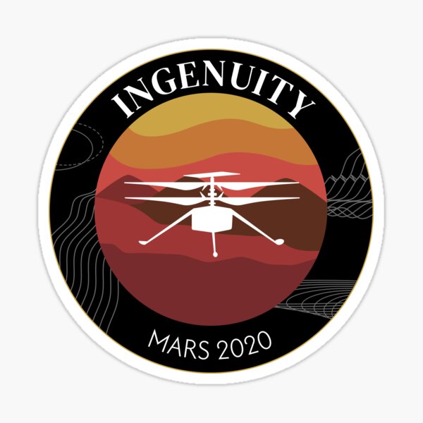 Item preview, Ingenuity Mars Helicopter With Martian Landscape 2020 designed and sold by minsty.