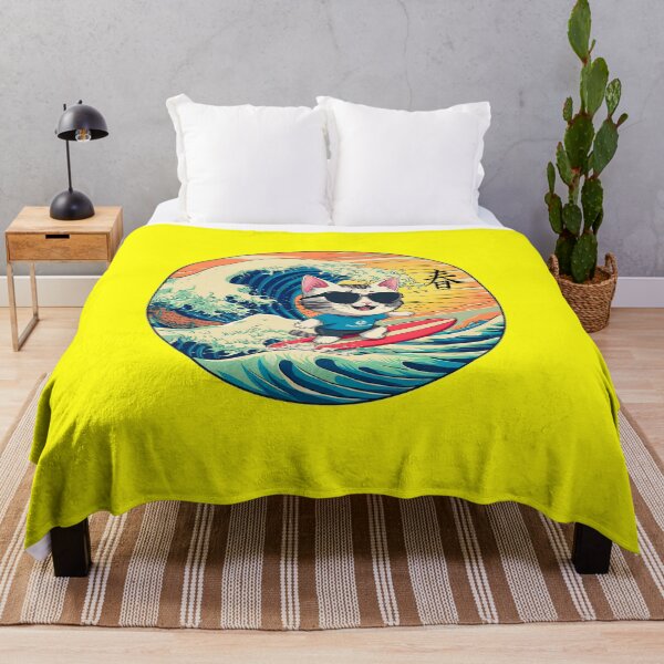 Item preview, Cute Cat surfing the Great Wave of Kanagawa designed and sold by kateds14.
