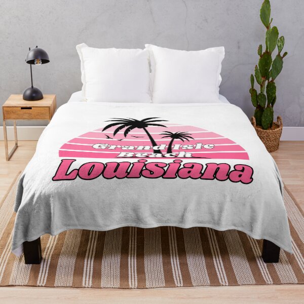 Item preview, Retro Cool Grand Isle Beach Louisiana Palm Tree at Sunset Souvenirs designed and sold by karmdaf.