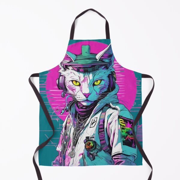 Item preview, Neon Cyberpunk Warrior Cat designed and sold by WILD-WILD-CAT.