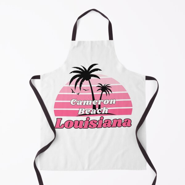 Item preview, Retro Cool Cameron Beach Louisiana Palm Tree at Sunset Souvenirs designed and sold by karmdaf.