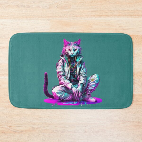 Item preview, Mystical Cyberpunk Cat - Rastafari Vibes designed and sold by WILD-WILD-CAT.