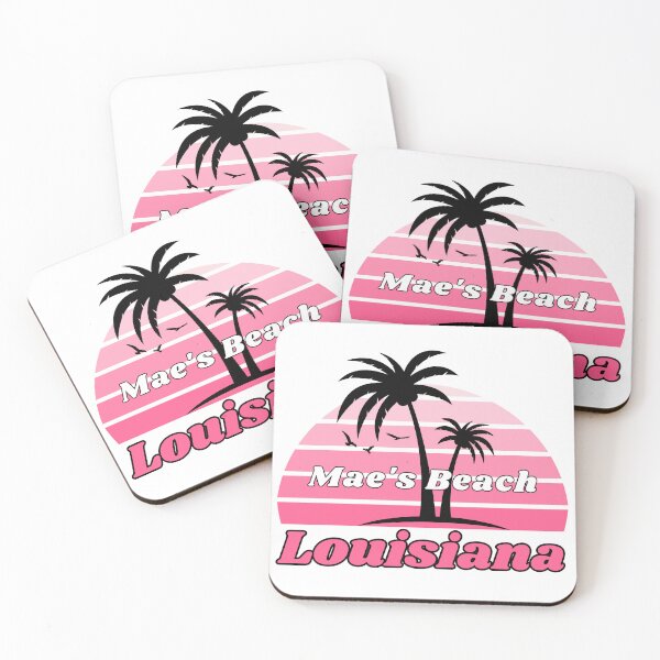 Artikelvorschau, Retro Cool Mae's Beach Louisiana Palme bei Sonnenuntergang Souvenirs entworfen und verkauft von karmdaf.