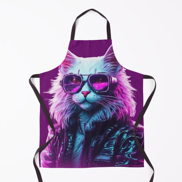 Item preview, Cyber Disco Cat - Neon 80s Vibes designed and sold by WILD-WILD-CAT.