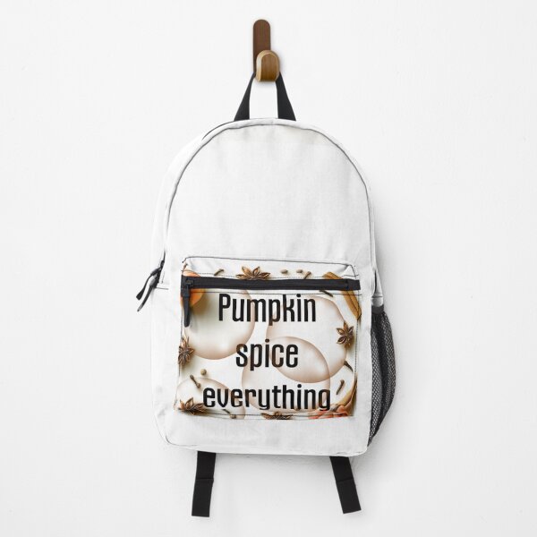 Item preview, Funny inscription "Pumpkin spice everything" in autumn style. Bright background, pumpkins, spices, intense aromas.1 designed and sold by My-fake-places.