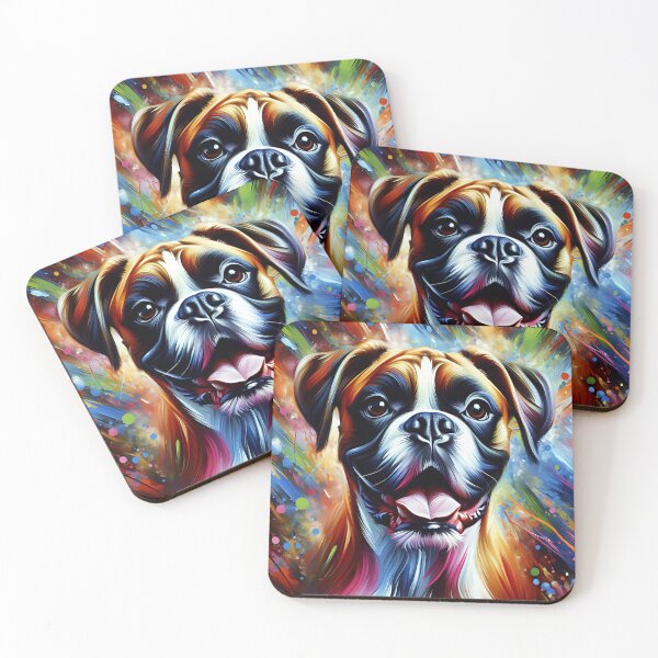 Item preview, Boxer Dog Portrait Acrylic Art Print Pet Portrait Gifts for Dog Lovers designed and sold by Puppy Puzzles Plus.
