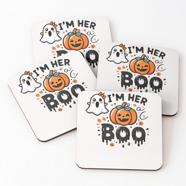 Item preview, Funny Halloween Pumpkin and Ghost, I'm Her Boo designed and sold by Logiamerch.