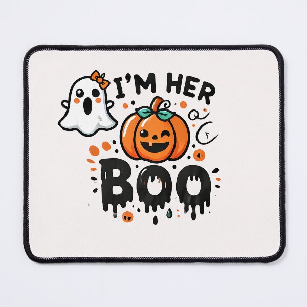 Item preview, Funny Halloween Pumpkin and Ghost, I'm Her Boo designed and sold by Logiamerch.