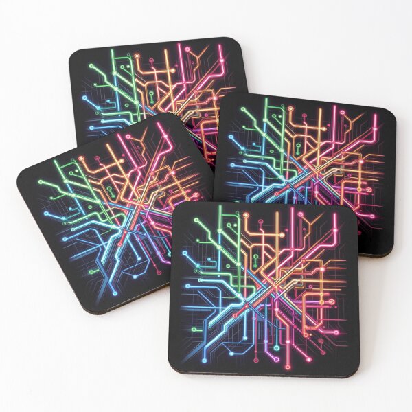Item preview, Underground Map Neon Colors designed and sold by Simplybe1.