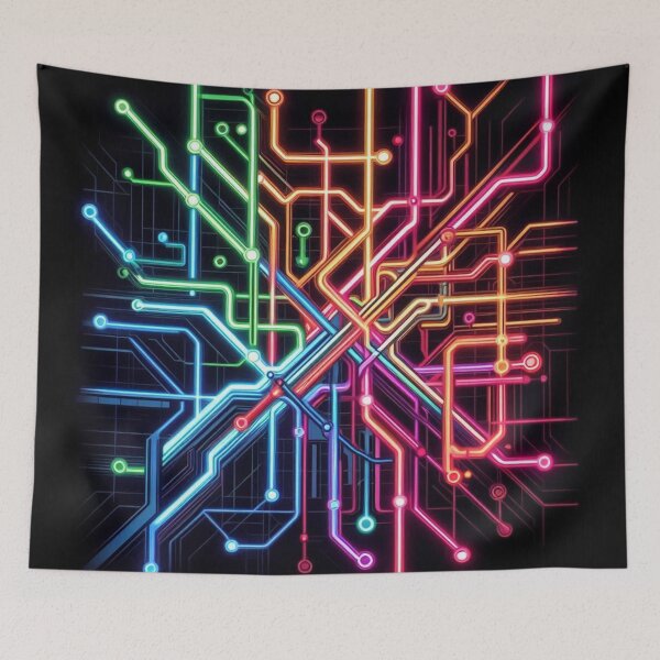 Item preview, Underground Map Neon Colors designed and sold by Simplybe1.