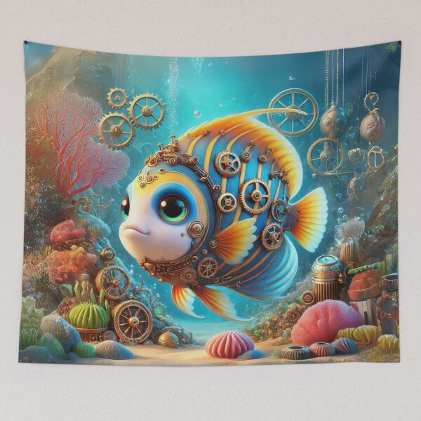 Item preview, Steampunk Emperor Angelfish designed and sold by Sillytoe.