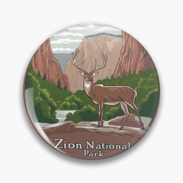 Item preview, Cartoon Zion National Park With Deer designed and sold by FireRanger20.