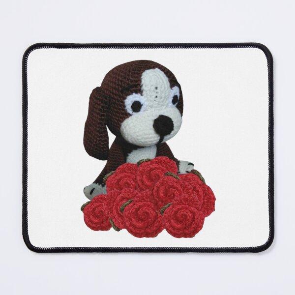 Item preview, Knitted Dog and Crochet Red Roses designed and sold by amigurumivane.