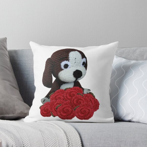 Item preview, Knitted Dog and Crochet Red Roses designed and sold by amigurumivane.