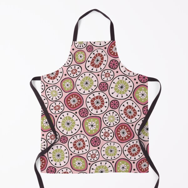 Item preview, Cranberry and Avocado Hand Drawn Mid Century Geometric Pattern designed and sold by schorrnuff.