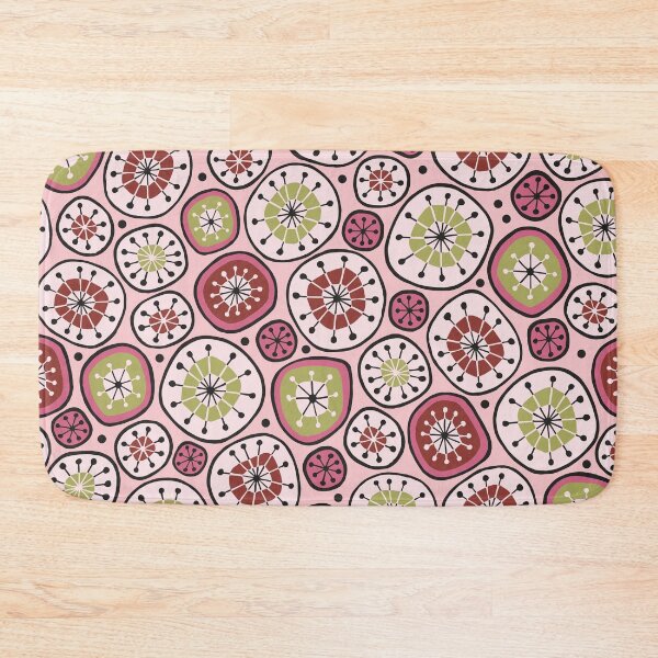Item preview, Cranberry and Avocado Hand Drawn Mid Century Geometric Pattern designed and sold by schorrnuff.