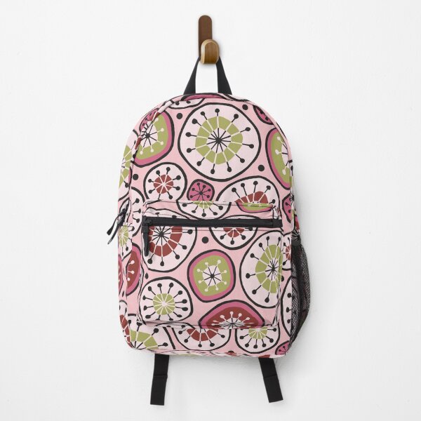 Item preview, Cranberry and Avocado Hand Drawn Mid Century Geometric Pattern designed and sold by schorrnuff.